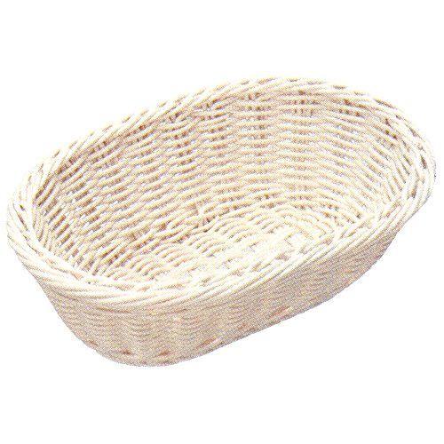 ディスプレイ バスケット 樹脂 かご 小判 食洗機 対応 ステンレス枠付 白 30cm (約30×22×9.5cm) 91-071A