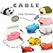 Newseego Compatible with iPhone Cable Protector Charger Saver Cute Animal Cable Accessory-4 Pack