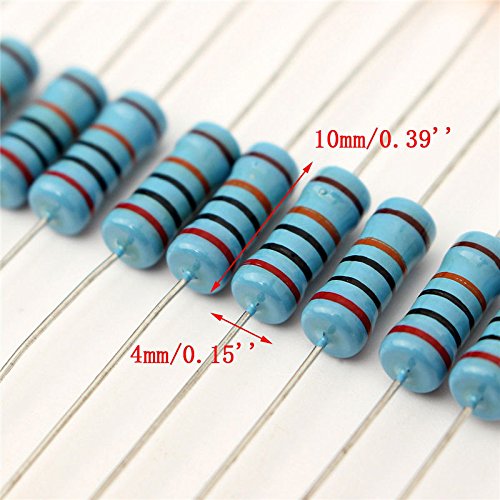 WiMas 1 ohm-1M ohm 1W 100 Value Metal Film Resistor Resistance Assorted Kit 1000Pcs