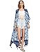 SweatyRocks Women's Tassel Trim Maxi Kimono Cardigan Long Beach Cover Up One Size