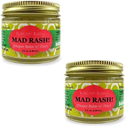 BALM! Baby MAD Rash Natural Diaper Balm Skin Aid with ZINC (2oz/60mL) Pack of 2