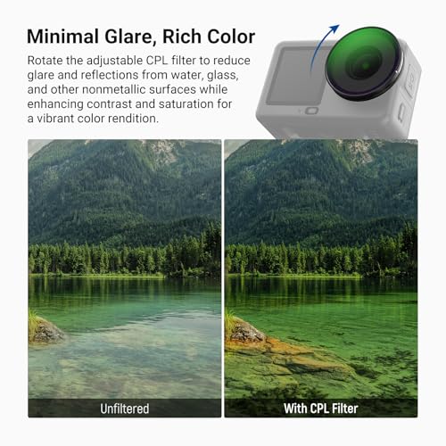 NEEWER CPL + ND Filter Set Compatible with DJI Osmo Action 6 Only, 4 Pack ND8/16/32 Adjustable Circular Polarizing, Lens Polarizer, Screw On Multicoated Action Camera Photography Accessories, FL-B100