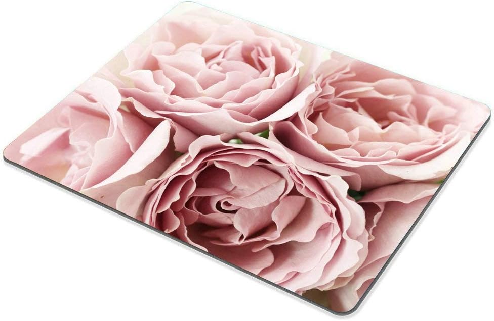 Wasach Pink Roses Rugosa Flower Personality Desings Mouse Pad, Retro Floral Art Mousepad Mat Custom 9.5 X 7.9 Inch (240mmX200mmX3mm) - Image 4