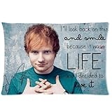 Custom Singer Ed Sheeran Pillowcase 16x24 Rectangle Soft Cotton Zippered Pillow Case Two Sides Pattern Printed