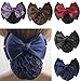 Shuohu Women Pro Bow Barrette Hair Clip Cover Bowknot Bun Snood Hairnet