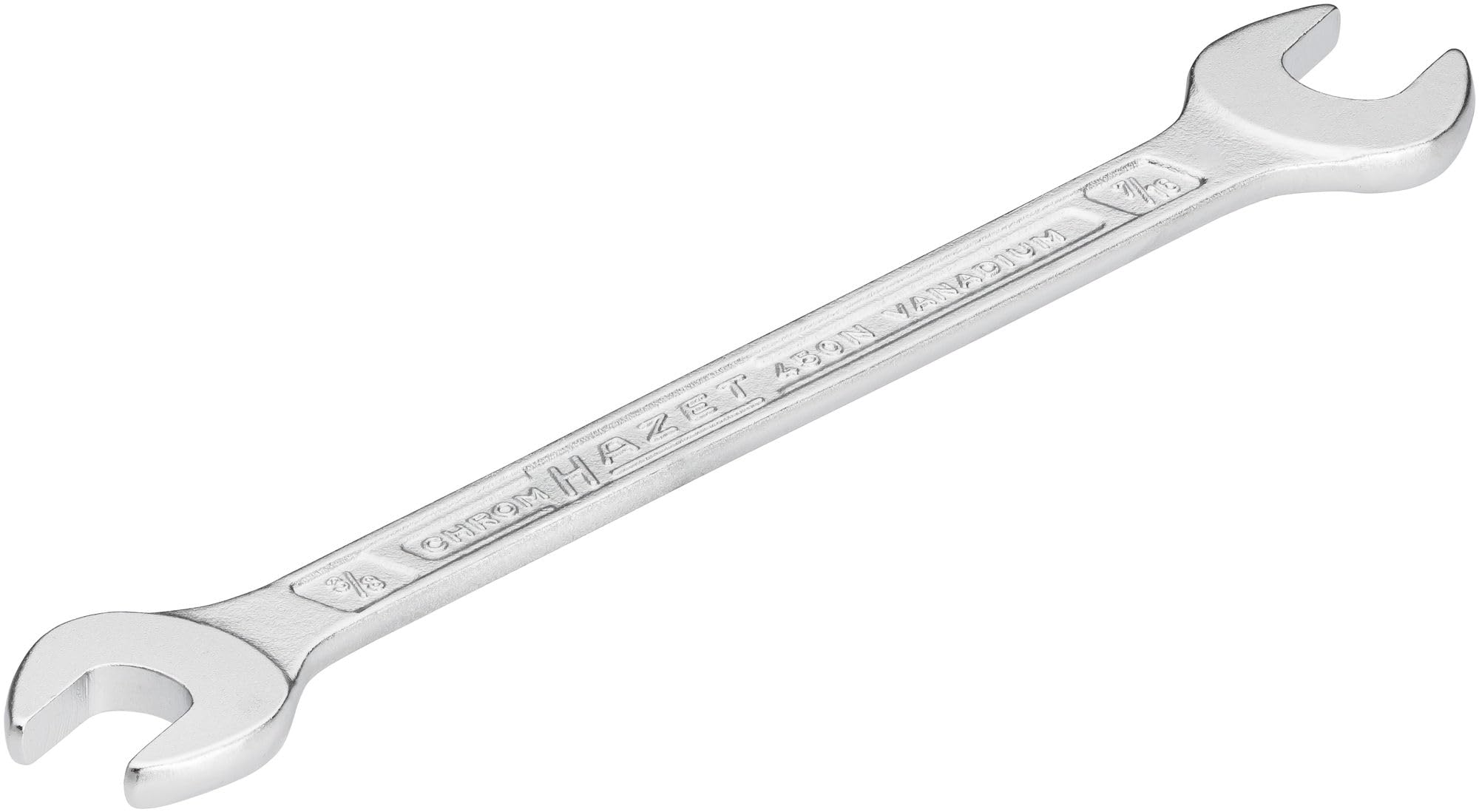 HAZET 450NA-3/8X7/16VKH 155.7 mm Hexagon Profile Double Open-End Wrench - Chrome-Plated