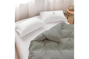 ARlinen 1 Piece Super King Duvet Cover 98x108 Inches, 100% Cotton, Breathable and Ultra Soft Silver Grey Solid Comforter Cover with Zipper Closure and 4 Corner Ties