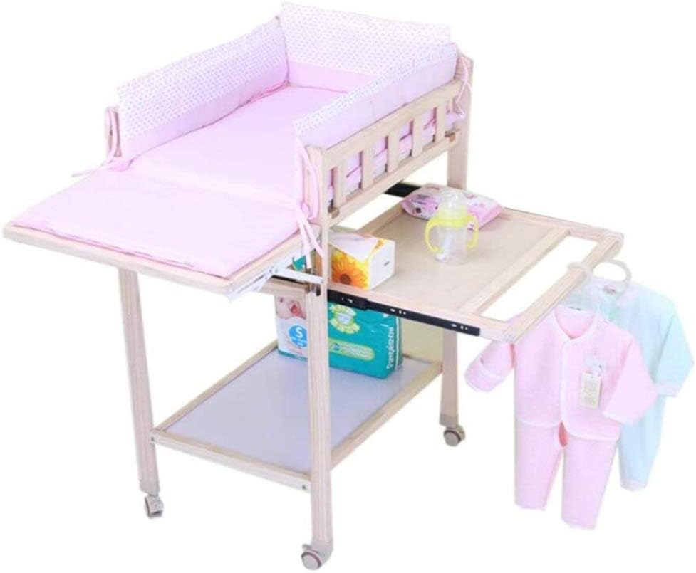 YXX- Comoda Cambiador Bebé/Bebe Rosado Tocador para Niñas con Cambiador