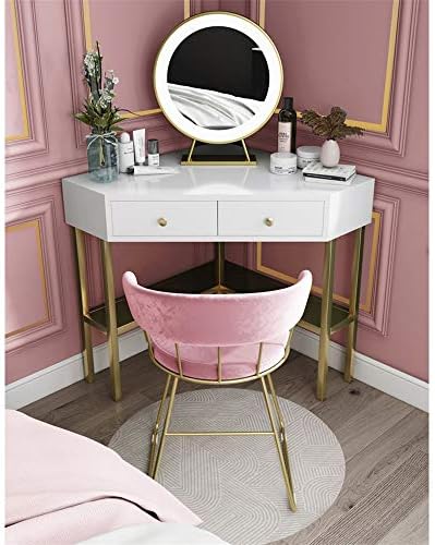 化粧台 お金を節約 表のために女の子女性と家庭たんす着替え2引き出し白ドレッシングテーブルベッドルームたんす鏡と椅子メイクアップ表 抜群の収納力 Color Size White As Picture