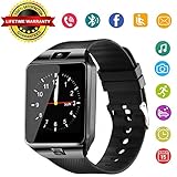 DZ09 Bluetooth Smart Watch - WJPILIS Upgraded Touchscreen Sport Smart Wrist Watch Fitness Tracker Support SIM TF Card With Camera Pedometer for IOS iPhone Android Samsung LG Men Women Kids (Black)