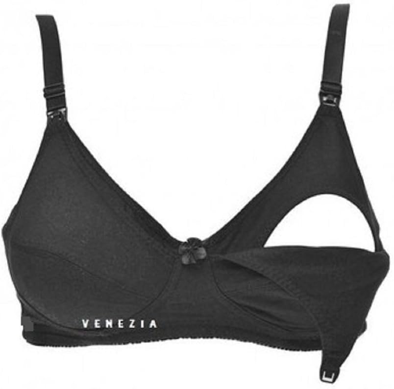 BabyTENS Ladies Womens Essential Black Maternity Breast Feeding Breastfeeding Bra for Nursing 34c 36c 38c 40c 42c