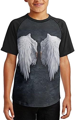 Junior Angle's Wing Raglan Baseball T-shirts Funny Short Sleeve Graphic T Shirt