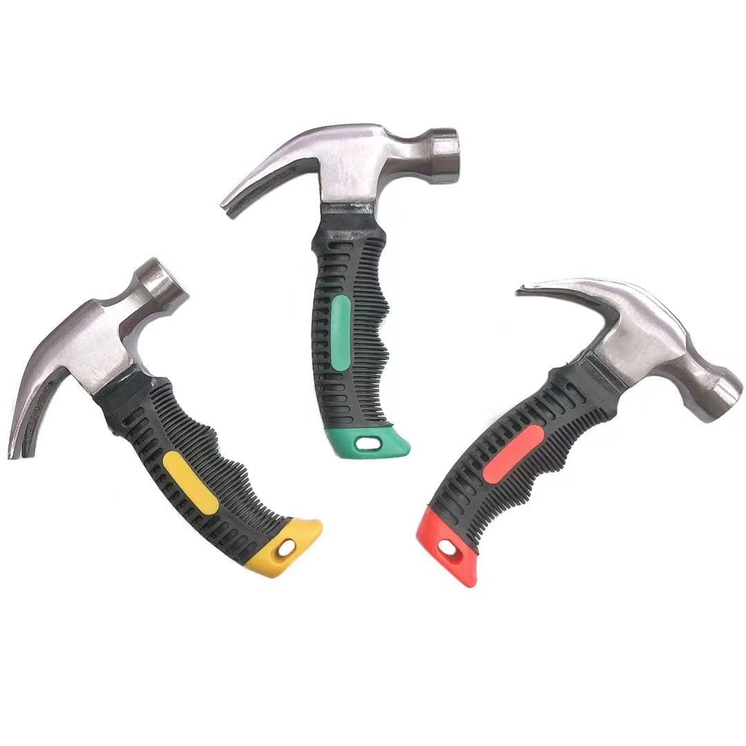 Portable Claw Hammer, 1PCS Random one Color,the Other end can be Used to Pull Out Nails,The Hammer Head is Made of Stainless Steel and has a Rubber Guard