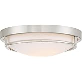 Light Visions PL0082BN Transitional 2 Light 13 inch Brushed Nickel Flush Mount Ceiling Light