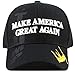 THE HAT DEPOT Exclusive 45th President Trump Make America Great Again 3D Cap (Black-Flag)