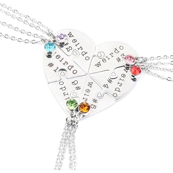 GoldChic Puzzle Friendship Necklaces - Stainless Steel Yin Yang Heart Pendants For 2-6 People, Customizable
