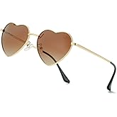 JOVAKIT Polarized Heart Sunglasses for Women Fashion Lovely Style Metal Frame UV400 Protection Lens