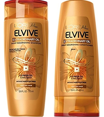 LOral Paris Elvive Extraordinary Oil Deep Nourishing Shampoo and Conditioner Set, 12.6 fl. oz.