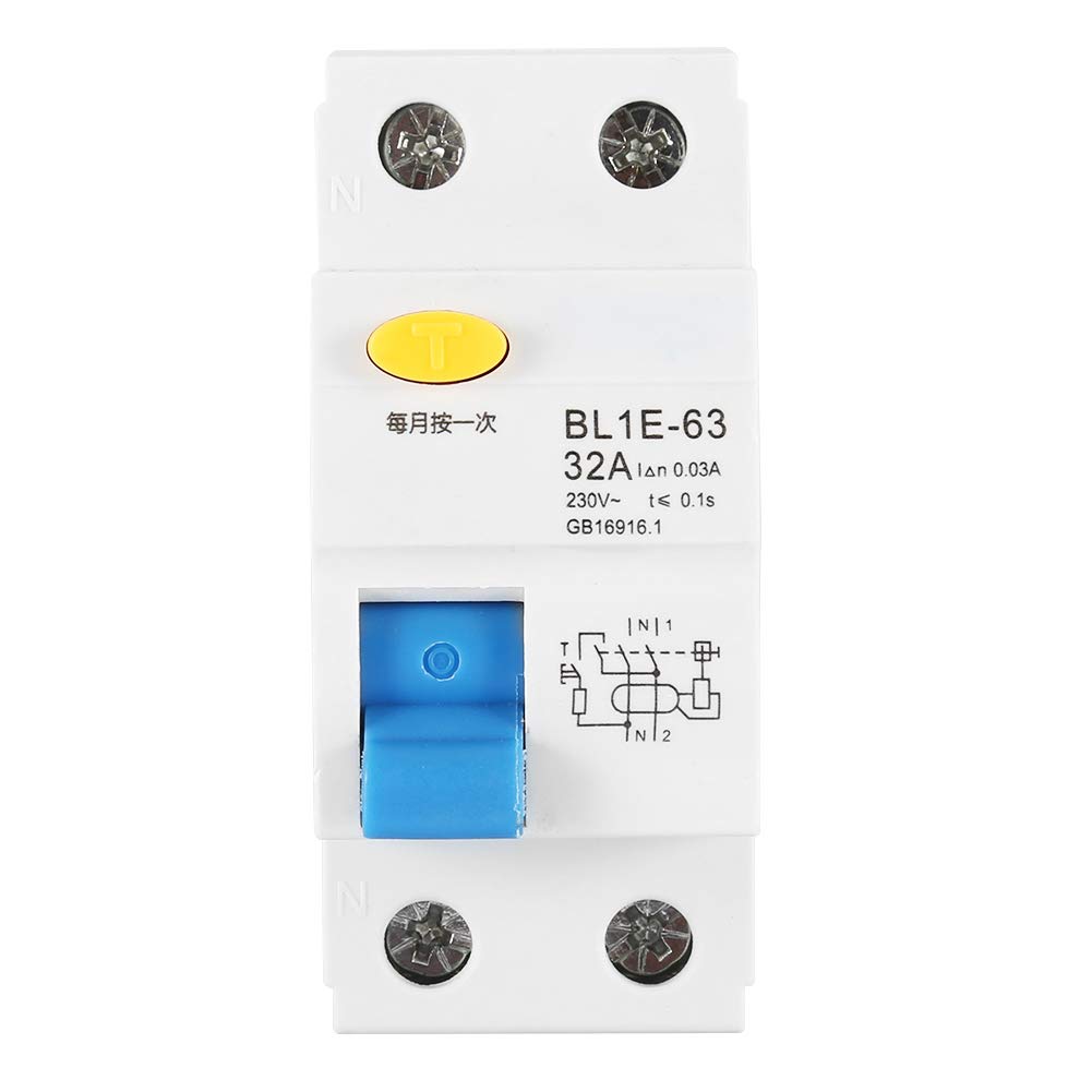 interruttore 6ka 1p n, Residual Current Circuit Breaker 230V 30mA BL1E-63 32A 1P+N RCCB for Home Decoration, Engineering Construction, Rural Network Transformation