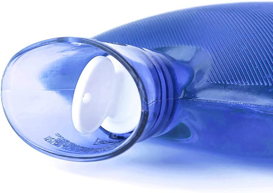 Attmu 3 Pack Classic Rubber Transparent Hot Water Bottles for 3 Different Sizes, 2 Liter, 1 Liter and 0.5 Liter - Blue: Health & Personal Care