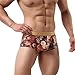 Men's Underwear,Neartime Classic Briefs Man Flower Print Boxer Under Wear Full Briefs (L, Orange)