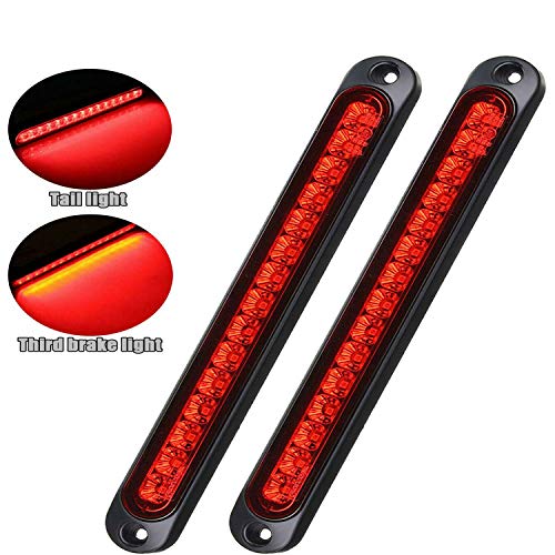 PSEQT 10" 15 LED Trailer Brake Tail Light Bar Stop Change Tail Lights Assembly ID Clearance Strip Red Light Waterproof for Wrangler Golf Cart Offroad Truck RV UTV ATV