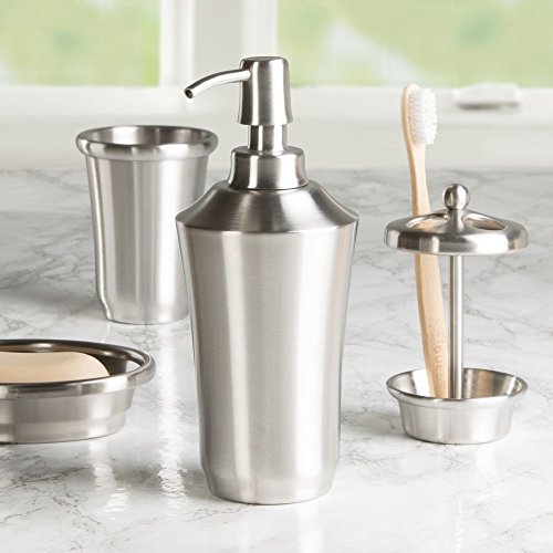 InterDesign Neo Stainless Steel Liquid Soap & Lotion Dispenser Pump for