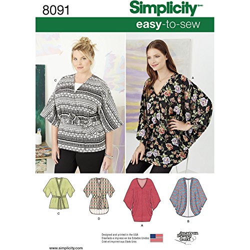 Simplicity Creative Patterns Simplicity PATTERNS Misses Kimonos in Various Styles Size: A (XXS-XS-S-M-L-XL-XXL))) , 8091