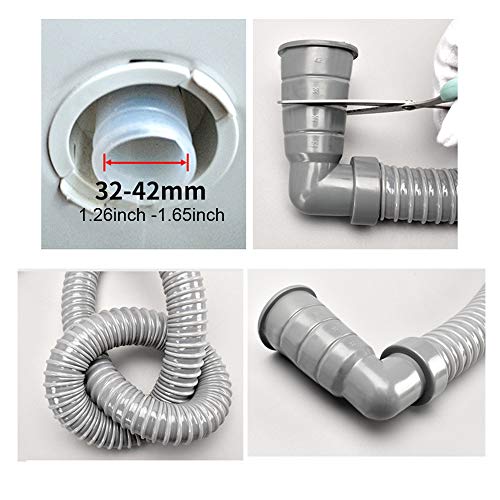 6ft Washing Machine Drain Hose, Right Angle with 90 degree Elbow