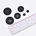 Shappy 160 Pieces Resin Buttons Set Basic Button for Sewing, Scrapbooking and Craft Ornament, Assorted Size, Round (Black)