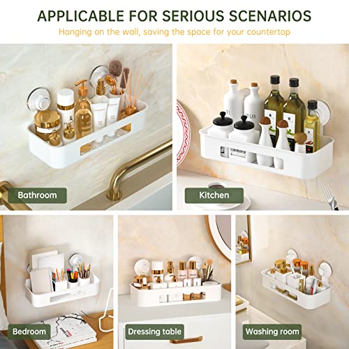 Shower Caddy No Drilling Suction Cup Removable Shower Shelf with Vacuum