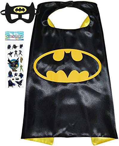 Superhero Costume and Dress up for Kids - Satin Cape and Felt Mask (b-Batman)