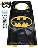 Superhero Costume and Dress Up for Kids - Satin Cape and Felt Mask (Batman)