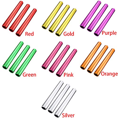 Pena 3Pcs Relay Baton Track Baton Aluminum Field Race Batons Running Baton for Outdoor Field Race Tools(Gold)