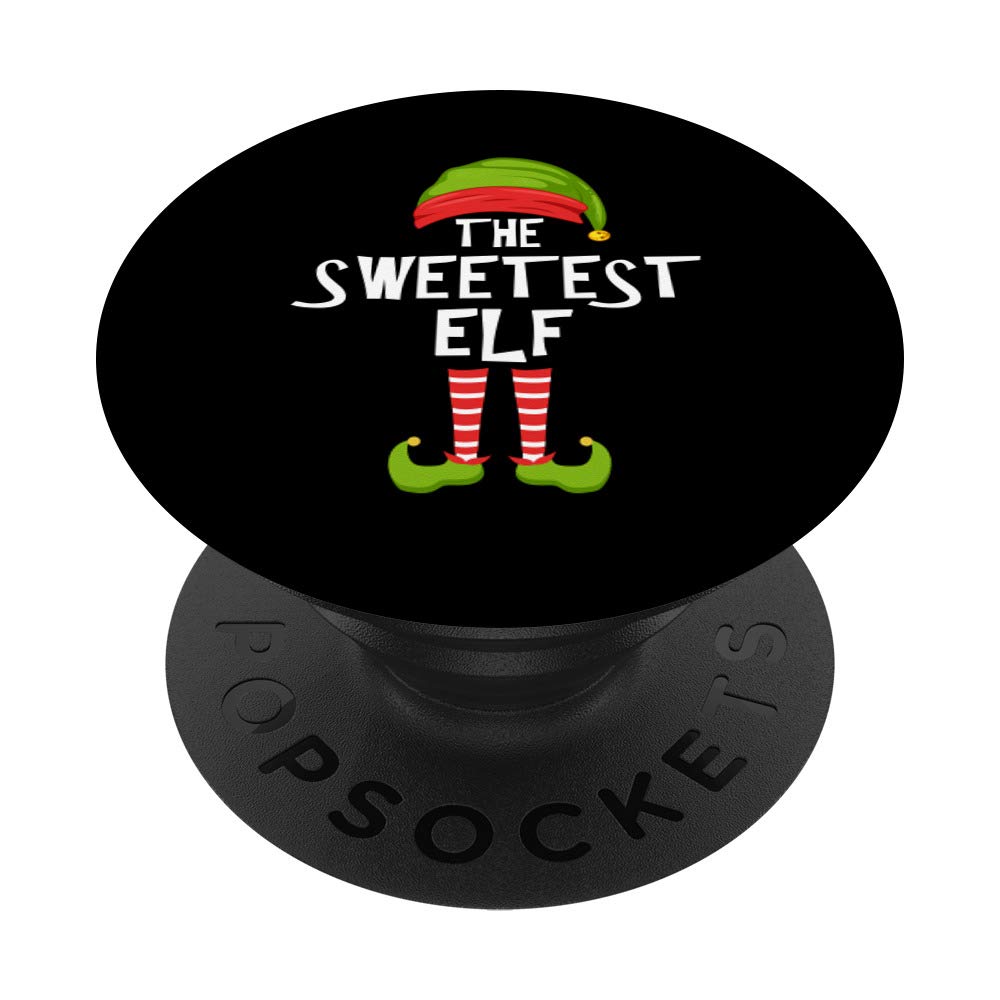 Sweetest Elf Matching Family Christmas Party Pajama Group PopSockets PopGrip: Swappable Grip for Phones & Tablets
