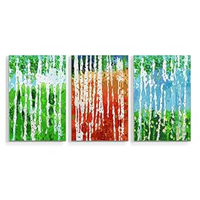 3 Panel Canvas Wall Art Silver Birch Pictures Home Wall Decorations for Bedroom Living Room Paintings Canvas Prints Framed - 16"x24" x 3 Panels