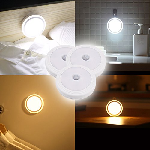 Motion-Sensor-LightStrong-magnetic-with-FREE-3M-Adhesive-Light-for-Hallway-Closet-Bathroom-Bedroom-Nursery-Warm-White-3-Pack