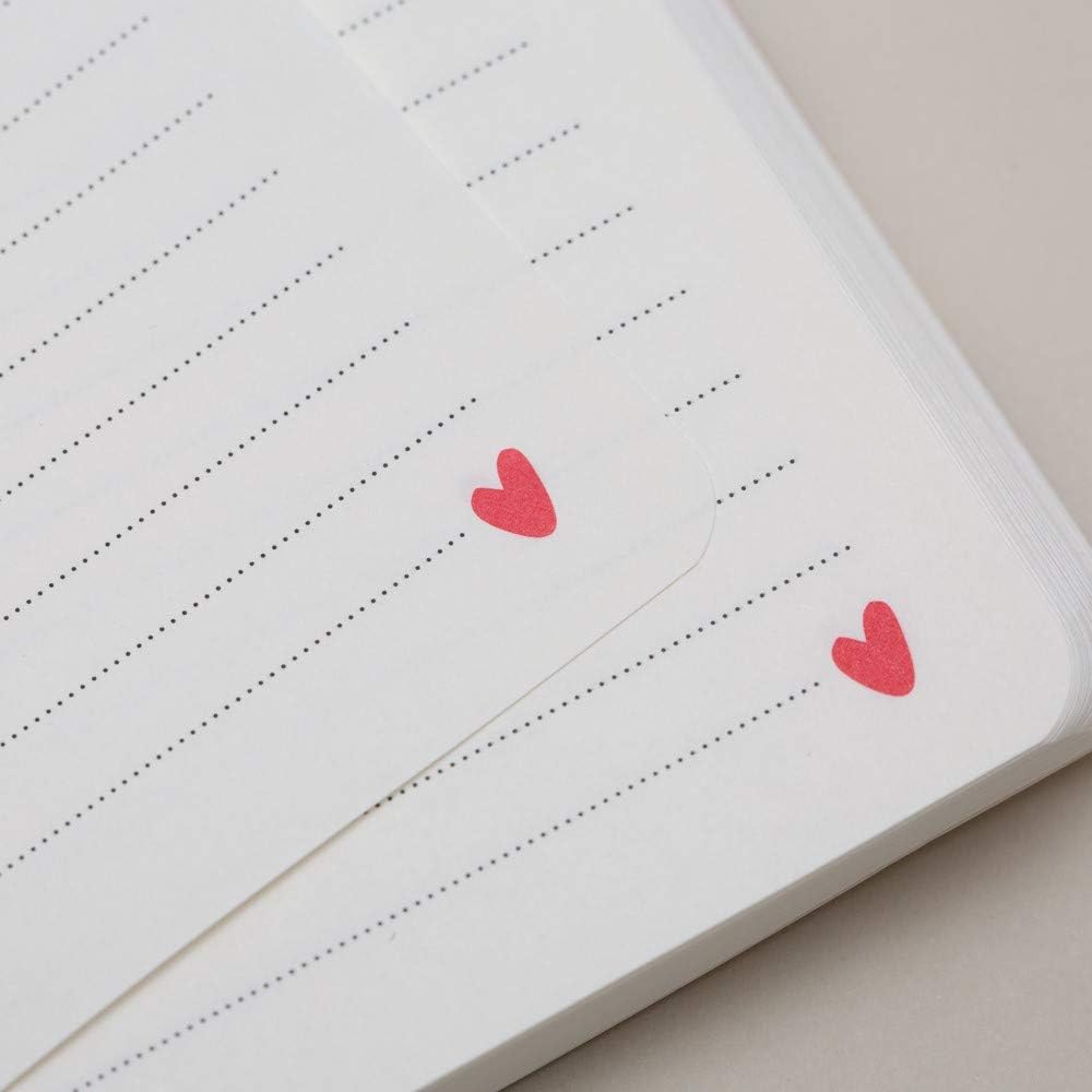 Matilda Moo Notebook - A5 Lined - Hearts - Blue & Rose Gold, Blue Hearts - Image 4