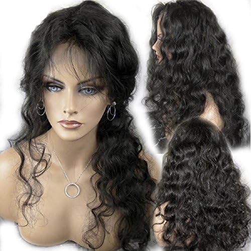 Glueless Silk Top Full Lace Wigs with Natural Hairline Virgin Brazilian Full Lace Human Hair Wigs Body Wave Silk Top 150 Density (26 inch, #1B Lace Front Wig)