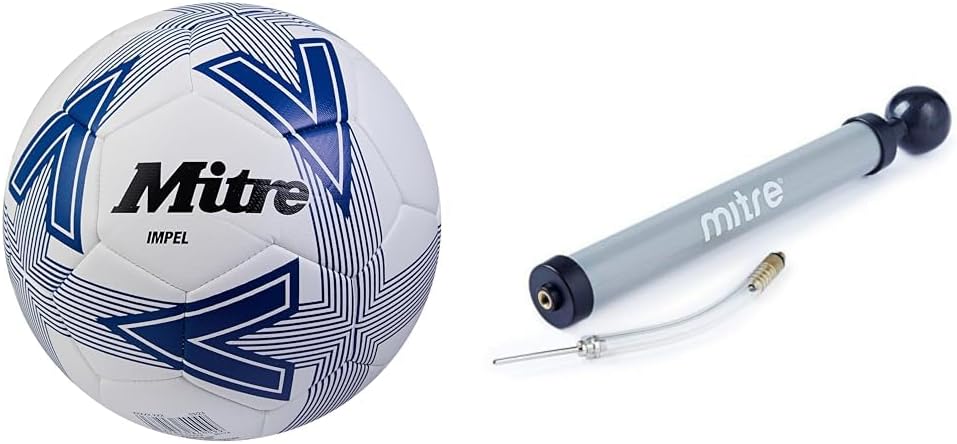 Mitre Impel Training Football Size 3 White Blue Black with Ball Pump
