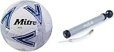 Mitre Impel Training Football Size 5 White Blue Black with Pump