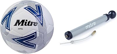 Mitre Impel Training Football Size 3 White Blue Black with Ball Pump