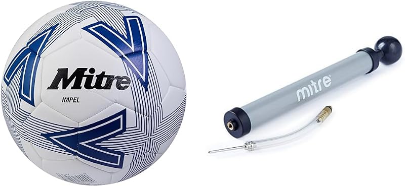 Mitre Impel Training Football Size 3 White Blue Black with Ball Pump