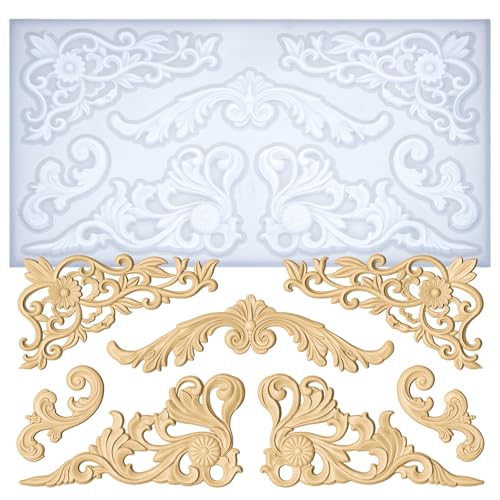 Art Molds for Polyclay Air Dry Clay Plaster Epoxy Resin Fondant Cake Decor Rococo Embellishment