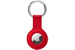 COLORCORAL Holder Case for AirTags Ultra Light Silicone Sleeve for AirTags Durable Anti-Scratch Protective Skin Cover with Anti-Losing Keychain Ring Accessory Compatible with Apple AirTags Red