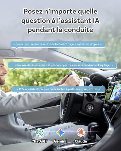 OTTOCAST Play2Video Ultra, 3-en-1 Boîtier AI pour Netflix/Youtube/Prime Video, Adaptateur CarPlay sans Fil & Android Auto avec clé USB, Wi-FI Dual Band, Bluetooth 5.4, 4Go+32Go, Plug & Play