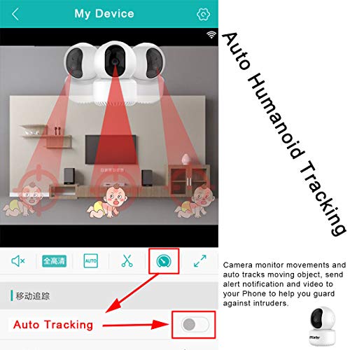 WiFi Camera Indoor, Wireless Security Cameras with 32GB Micro SD Card, Smart Auto Humanoid Tracking 2.4ghz 1080P Night Vision IP Dome Camera with 2 Way Audio for Home Security for Baby, Dsafer