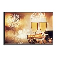 Framed Canvas Wall Art Wine Cups Canvas Prints Home Artwork Decoration for Living Room,Bedroom - 16x24 inches