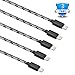 Travalo 3 Feet Nylon Braided Lightning Cable USB Charging Cord for iPhone iPad and iPod（5 Pack）
