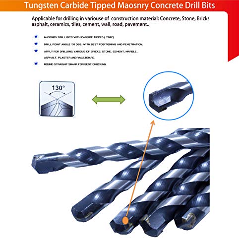 image for Max-Craft 1/8 Inch 20Pcs Masonry Drill Bit Concrete Carbide tipped Bla